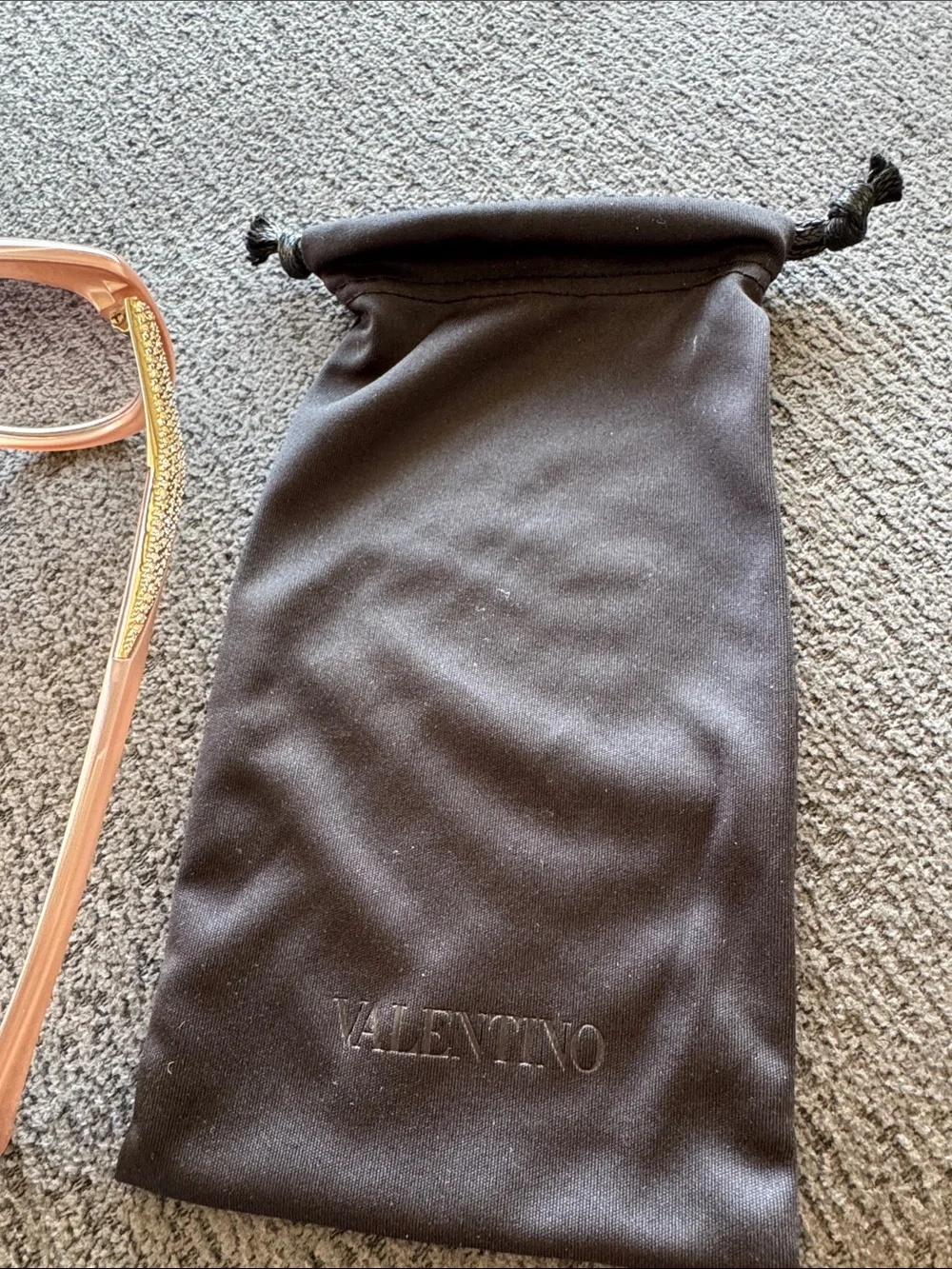 Valentino Rose Gold Gradient Cat-Eye Sunglasses with crystals.